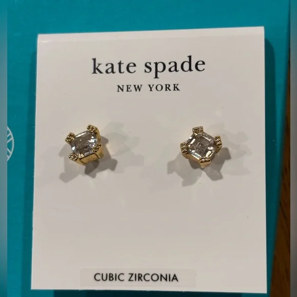 Title: Kate Spade New York Dazzle Stud Earrings – Gold & Cubic Zirconia - Picture 2 of 9